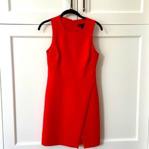 Banana Republic Orange shift dress with wrap skirt detail. Size 2P